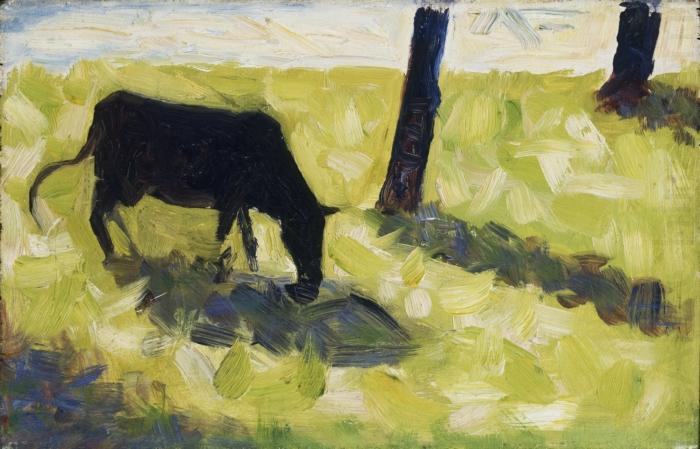 Georges Seurat Vache noire dans un Pre china oil painting image